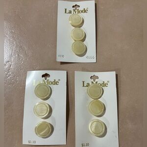 Vintage La Mode Holland Pearl Buttons 19mm – Lot of 9 (3 Cards)